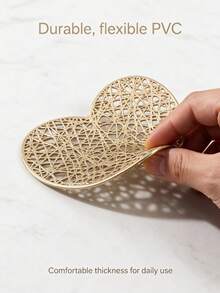6-24pcs Hollow Heart Heat-Insulated Coasters, Vintage Lace Style PVC Round Lace Edge Non-Slip Heat-Resistant Table Mats, Suitable For Christmas Afternoon Tea Home Party - Multicolor - View 10