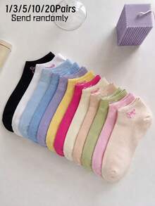 Women's Invisible Short Socks With Cartoon Pattern, Breathable Moisture-Wicking Soft, Suitable For Sports Business Daily Wear All Year Round, Random Color - Multicolor - View 11