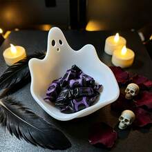 1pc Ghost Shaped Decorative Bowl, Cute Ghost Figurine Storage Tray, Multi-Functional Candy & Snack Tray, Suitable For Desk, Bathroom, Bedroom, Entryway, Office/Storage For Keys, Candy, Jewelry, Small Items, Halloween Autumn Harvest Tabletop Decor, Home Desktop Decorative Dish, Party Holiday Small Item Storage Container - View 5