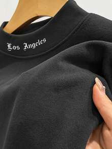 Men's High Neck Long Sleeve Shirt - Slim Fit, Top, Suitable For Running And Casual Wear, Machine Washable, Autumn/Winter, Active Lifestyle, Fashion Apparel, Smooth Fabric, - Black - View 8