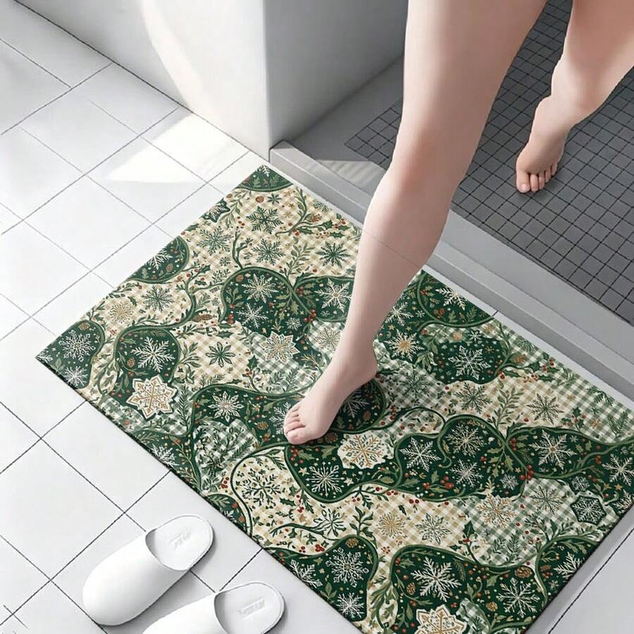 Elegant Diatom Mud Water-Absorbing Mat With Stays In Place & Fast Drying, Breathable, For Home Use Bath Wet Area. Built For Daily Use - Multicolor - View 1