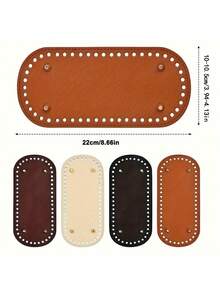 Premium Oval PU Leather Bag Bottom Pad, Pre-Punched Sewing Holes Design, Suitable For Hand Weaving, Sewing Accessories And DIY Crafts, Durable Waterproof And Easy To Use, Ideal Choice For Making DIY Wallets - Multicolor - View 9