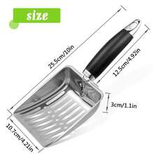 Cat Litter Scoop - Stainless Steel Metal Cat Litter Scoop-Kitty Metal Scooper-Sturdy Mesh Scooper - Mesh Shovel-Easy To Clean - Suitable For Cat Litter Box - Multicolor - View 3