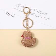 Japanese Cartoon Full Diamond Yellow Duck Keychain Hot Diamond Duck Pendant Cute Bag Pendant Phone Case Hanging Decoration - Multicolor - View 8