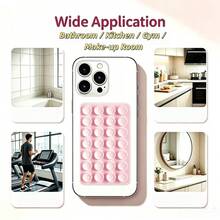Reusable Silicone Suction Phone Sticker,Self-Adhesive Non-Slip Phone Back PadHands-Free Video Watching Accessory - Multicolor - View 4