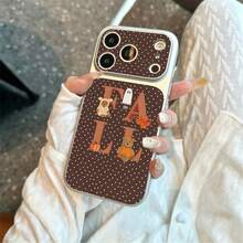 1pc TPU Material Halloween Autumn Bear Pattern Phone Case Suitable For Apple 17promax/17/16promax/15/13/12/11 Large Window Skin Full Coverage Anti-Drop Soft Shell Phone Protective Cover - Silver - View 3