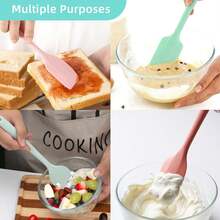 1/3pcs Silicone Scraper Set, Small Heat-Resistant Silicone Scraper, Flexible For Kitchen Baking, Cooking, Mixing And Scraping, Seamless One-Piece Design - Multicolor - View 7