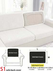 1pc Grey Jacquard Sofa Cover, Non-Slip Elastic Sofa Slipcover, Removable & Washable Sofa Protector, Suitable For L-Shaped And 1/2/3/4 Seater Sofas, All Season - Light Grey - View 11