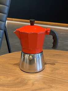 High Quality Italian Mocha Pot With Capacities Of 3, 6 Cups, European Style Manual Pouring Coffee Machine, Home Coffee Brewing Equipment, Mocha Pot With Multiple Capacities To Choose From - Red - View 1