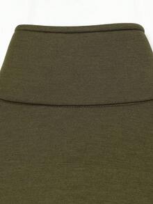 Women's Solid Color Stand Collar Long Sleeve Zipper Front Casual Jacket - Army Green - View 9
