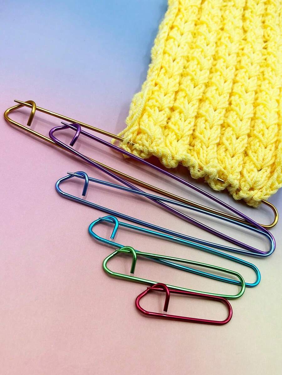 Locking Aluminum Knitting Needle Set, Large Non-Slip Fixed Needles, Secure Grip And Anti-Slip, Suitable For Sweater And Shawl Making - Multicolor - View 1