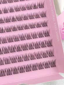 Hinarin 120 Pcs C Curl Cluster Lashes Kit 10-12mm Natural-Looking Soft Reusable Fake Eyelashes Wispy Clear Band Magan Lashes Extensions Kit With Tweezers And Glue Suitable For Daily Wear, Wedding, Party, Festivals - Black - View 7