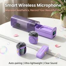 HITOZON Professional Wireless Lavalier Microphone With Charging Case, Compatible With IOS/Android, Noise Cancelling, Magnetic Rotating Clip, Status Display, Long Battery Life, Suitable For Vlog, Podcast, Interview, Teaching - View 2