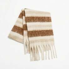 1pc Vintage Red Checkered Tassel Women's Scarf, A Soft And Fluffy Winter-Spring Accessory For Keeping Warm.Suitable For Daily Wear And Holiday Gifting - Multicolor - View 6