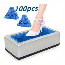 100pcs Disposable Shoe Covers & 1pc Automatic Overshoe Machine, Gold/Silver, Easy‑To‑Use Shoe Cover Dispenser, Automatic Foot Shoe Cover Machine - Silver - View 11