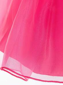 Gaun Putri Organza Merah Mawar untuk Pesta Halloween Bayi Perempuan, Cocok untuk Pesta. - Hot Pink - View 11