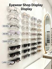 Punch‑Free Eyeglasses Wall Storage Rack,Sticky Fashion Glasses Display Holder,Glasses Wall Mount Organizer For Home Decor Eyewear Shop Showcase - View 8