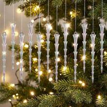 12/24/48pcs Transparent Icicle Pendant, Colorful Icicle Christmas Tree Decoration Pendant, Plastic Spiral Icicle Decoration Pendant, Christmas Decoration - Ice Bar - View 3