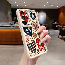 1 buah Casing Ponsel Tebal Anti Jatuh Anti Sidik Jari Motif Hati, Desain Elemen, Warna Beige, Bahan Pasir Berlian, Perlindungan Kuat, Modis, Cocok untuk Pria dan Wanita, Pilihan Ideal untuk Pecinta Mode, Sederhana dan Bergaya, Kompatibel dengan Apple/Transsion/HONOR/ - Krem - View 2