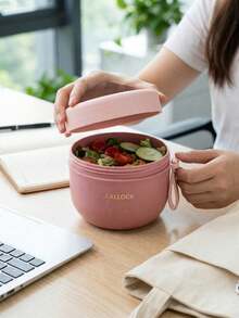 600ml Portable Oatmeal Yogurt Cup, PP Food Storage Container With Lid, Spoon And Silicone Handle, Breakfast Cup, Lunch Box, Oatmeal Cup Lunch Box, Leak-Proof Food Container, Suitable For Home, School, Office, Travel, Back To School, Outdoor Picnic - Multicolor - View 11