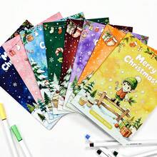 Children's Christmas Coloring Book Set, Holiday Activity Book, Santa Claus, Snowman, Reindeer, Gingerbread Man Coloring Fun, Christmas Gift And Stocking Stuffer, Creative Stress Relief Toy, Fun Hand-Drawn Training Coloring Book, Top Choice For Holiday Gift - Multicolor - View 6