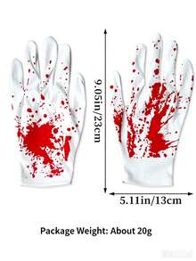 1pc Halloween Butcher Short Gloves Long Gloves Apron Socks With Blood Stains Party Horror Costume Props - Multicolor - View 6