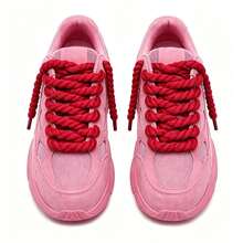 1 Pair Shoelaces,Thick Rope Shoelaces, Replacement Laces,Shoe Accessories - Red - View 3