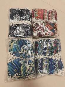 Linen Drawstring Storage Bag For Her/Him, Small Fabric Sachet Bag, Colorful Geometric Traditional Print, Soft Rope Closure, Durable Foldable Gift Bag, Suitable For Home, Office, Wedding, Party, Jewelry, Handmade, Market Stall And Travel Storage - Regular Model - View 10