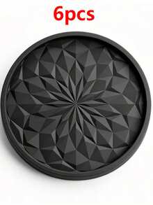 6pcs Thick Solid Color Minimalist Silicone Round Trays, Non-Slip Heat Resistant, Suitable For Kitchen, Dining Table, Cafe, Picnic, Holiday Party, Birthday Gathering And Various Social Occasions - Multicolor - View 7
