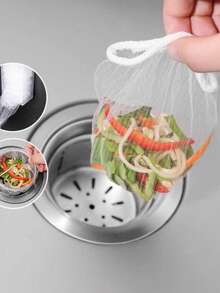 200/100/30pcs Kitchen Sink Strainer, Vegetable Washing Basin, Dishwashing Sink, Disposable Drain Rack, Drain Net, Disposable Sink Filter, Vegetable Basin, Anti-Leak Net, Pocket Style, Floor Drain Net, Kitchen Accessories, Bathroom Accessories, Home Decor - A - View 3