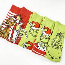 The Grinch Kaos Kaki Kreatif Natal Lintas Batas Terbaru dengan Motif Kartun, Tersedia, Kaos Kaki Rajut Unisex, Personalisasi untuk Pasangan, Gaya Eropa dan Amerika. - MultiWarna - View 4