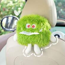 Cute Monster Car Tissue Box, Soft Plush Car Back Seat Hanging Tissue Holder, Universal Car Interior Decor, Adjustable Clip Car Tissue Storage, Cute Car Gift For Women - Tissue Box - View 6