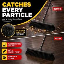 Soft‑Bristled Indoor Sweeping Broom With Handle, Household Floor Brush, Home Cleaning Tool - 1 Set - View 4