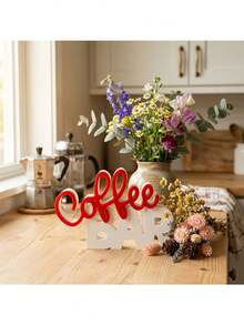 Two-Tone Coffee Bar Logo Decorative Figurine, Modern 3D Coffee Bar Counter Decor, Minimalist Style Tray Decoration, Suitable For Kitchen Countertop, Desktop Decor Ornament, Small Gift For Coffee Lovers, Halloween, Christmas - A - View 7