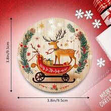 6pcs Christmas Reindeer Coaster & Placemat Set, Wooden, Durable, Heat Resistant, Non-Slip And Easy To Clean, Suitable For Home, Perfect Gift For Family And Friends, Holiday Gift - Multicolor - View 3