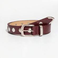1pc Ladies Gold/Silver Punk Y2K Round Rivet Pin Buckle Jeans Belt, Versatile Accessory For Daily Wear Summer, School Fall, Autumn, Halloween - Multicolor - View 16