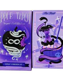 Fortune Telling Game, Beginners Cards English Language Apple Tarot Cards, Board Game Cards Playing Decks Divination For Begginers Friend Party Family Game Cards - Lilac Purple - View 5
