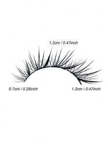 5 Pairs Moist Fox Eye False Eyelashes, Anime Style False Eyelashes, Cosplay False Eyelashes, Dramatic False Eyelashes, Moist Eyelash Extension Makeup Tool - Strip False Eyelashes - Black - View 2