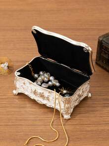 1pc Vintage Creative 3D Carved Jewelry Storage Box, Decorative Trinket Holder, European Style Jewelry Box FD96772129,Room Decor - Multicolor - View 6