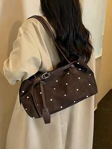 Women's Tote Bag, Fashionable Strap Decor Shoulder Bag, Commute Versatile Outing Handbag - Multicolor - View 6
