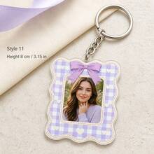 1pc Custom Personalized Photobooth Style Keychain, Custom Photo Couples Keychain, Besties Photo Keychain, Gift For Boyfriend, Besties Gift - Pink - View 20