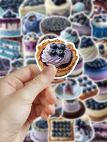 50pcs Blueberry Theme Stickers For Journal, Diary, Scrapbook, Planner, Envelope, Greeting Card, Laptop, Suitcase, Phone, Guitar, Skateboard, Luggage - Blueberry Theme - View 3