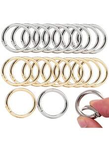 Flat Trigger Spring Snap O-Ring Metal Key Ring Round Buckle Suitable For Keychains, Bags, Wallets Keychain Hook Replacement Ring DIY Handmade Accessories - Spring Ring - View 2