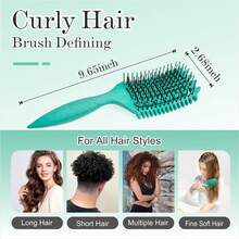 1pc Portable Curling Hair Styling Comb - Nylon Bristles, Suitable For All Hair Types, Easily Detangles And Adds Volume, Holiday Essential, Hair Care, College Must-Have - Standard Model - View 2