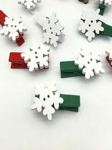 Christmas Clips DIY Handmade Clips, Used For Hanging Photos, Wedding Decoration, Party Favors, Christmas Tree, Gloves, Reindeer And Snowflakes, Multi-Functional Holiday Decoration, Suitable For Easter And Christmas - Multicolor - View 6