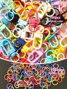 110/220/550/990pcs Women's Multi-Color Keychain Accessories Set, Includes Keychain Rings And Connectors, DIY Keychain Decoration, Car Accessories, Bag Charms, Cute Gothic Y2K Style, Christmas Gift, Gift For Mother, Father, Graduation Season And Teacher - Keychain Split Ring Set - View 18