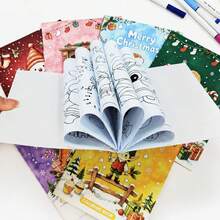 Children's Christmas Coloring Book Set, Holiday Activity Book, Santa Claus, Snowman, Reindeer, Gingerbread Man Coloring Fun, Christmas Gift And Stocking Stuffer, Creative Stress Relief Toy, Fun Hand-Drawn Training Coloring Book, Top Choice For Holiday Gift - Multicolor - View 3