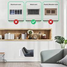 4PCS Magnetic Vent Covers, Decorative Art Style Metal Embossed/Iron Wrought Pattern, 5.5*12IN, Suitable For Floor, Wall, Ceiling Vents, Home Decor - Dark Grey - View 8