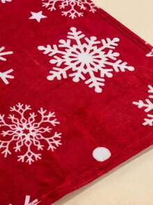 1 pièce Couverture imprimée flocon de neige rouge, jeté de canapé pour salon, couverture châle, couverture en fausse fourrure de peluche de lait douce et chaude, couverture de voyage, couverture de lit, couverture de loisirs, couverture châle, convient pour la décoration du canapé du salon et de la chambre, du dortoir et du balcon, décoration de mobilier de literie, couverture de lit & couette de serviette, couvre-lit, saison de la rentrée scolaire ; fournitures scolaires, literie de dortoir - Rouge et Blanc - Voir 9