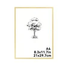Mosearon 1 cái/2 cái/3 cái/4 cái Khung ảnh phẳng hợp kim nhôm 30x40cm, khung trang trí A3, khung ảnh nghệ thuật trang trí nhà hiện đại A4, khung ảnh trang trí hợp kim nhôm đen thời trang tối giản, khung ảnh đơn giản nhẹ chống mốc chắc chắn không kèm tấm lót - vàng - Xem 17